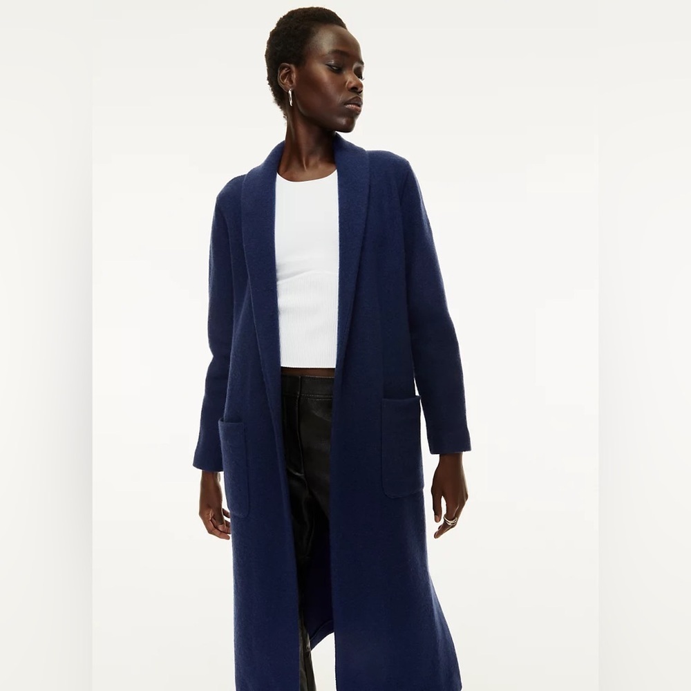 Aritzia Luxe Lounge Jacket by The Group by Babaton Navy Size: XXS